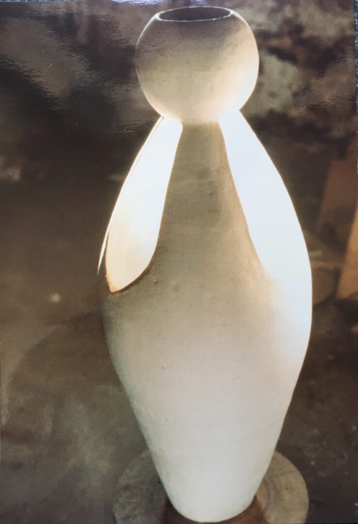 A large white sculpture